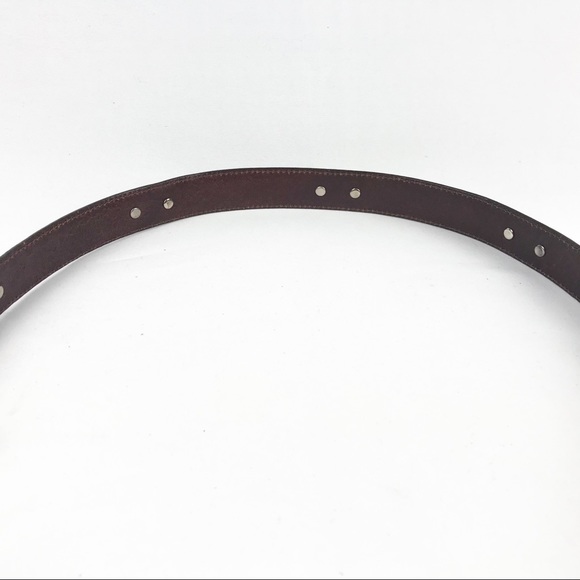 VINTAGE Brighton brown leather waist belt with silver buckle size medium 30" - Picture 4 of 9